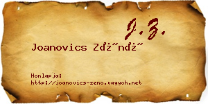 Joanovics Zénó névjegykártya
